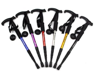 China Aluminum Alloy Light Weight Rubber Adjustable Walking Stick for sale