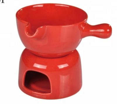 China Sustainable Hot Ceramic Chocolate Fondue Set for sale