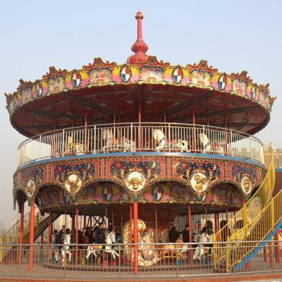 China Theme Park 24 Seats Deluxe Outdoor Kids MechanicCarousel for sale