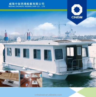 China China 14M Solar Fiberglass Houseboat For Sale for sale