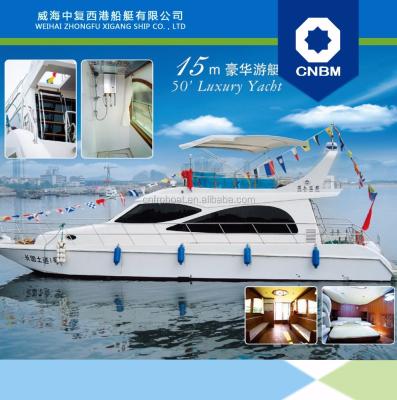 China 50' FRP Fiberglass Hull Material Luxury Yacht With Price Luxury Yacht for sale