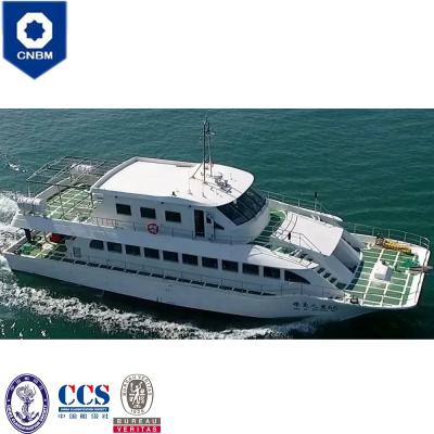 China Coastal Transport 82ft 99 Seats Luxury Fiberglass Boat Guided Ferry Passenger Catamarans For Sale for sale