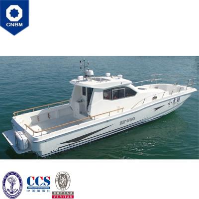 China Pleasure Craft 45ft New Inner CE Certification Cabin Boats Cheap Fiberglass Fishing Yacht With Prices For Sale for sale