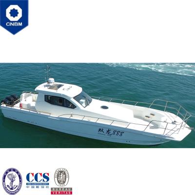 China Pleasure Craft 45ft New Fiberglass Hull Material Cabin Boats Outboard Cheap Fiberglass Fishing Yacht With CE for sale