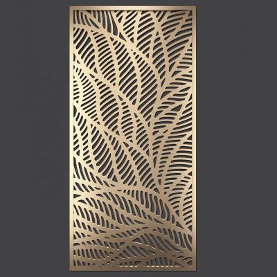 China Mid Century Cameroon Tree Leaf Design Garden Art Metal Screen For Garden Fence for sale