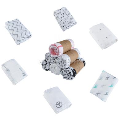 China Gray White Boys and Girls Disposable Baby Muslin Wrap 100% Organic Cotton Muslin Wrap Cover for sale