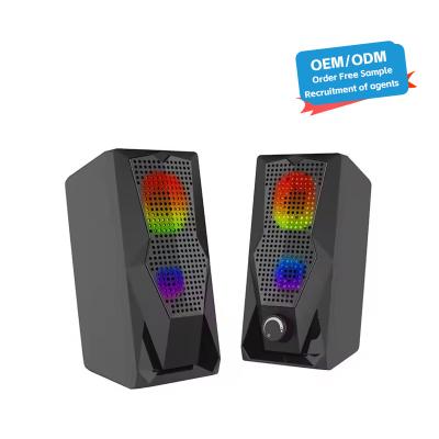 中国 ポータブルUSB パワー2.0 ラップトップ ウーファースピーカーシステム RGB パソコンゲームスピーカー 販売のため