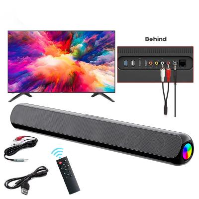 China 2500mAh 3.7V Battery Capacity TV Sound Bar with Subwoofer and RGB Wireless Bluetooth for sale