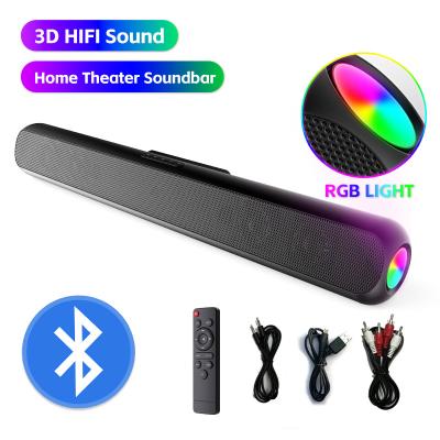 China 2.0CH TF Card LED TV Soundbar Television Sound Bars With 2000mA Battery for sale