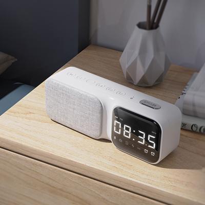 China Bluetooth Communication Intelligent Voice Sound Desktop Speaker With Fabric And Clock for sale