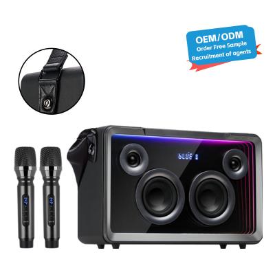 China Karaoke Players Boombox Speakers With Wireless Mic Home Karaoke BT Speaker Phone Holder For Home Speaker Singing for sale