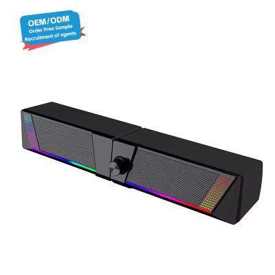 China Kleurrijke LED-digitale luidsprekers Elektronische gadgets USB-desktop Subwoofer Laptop PC Soundbar Bedraad Computer RGB draadloze luidsprekers Te koop