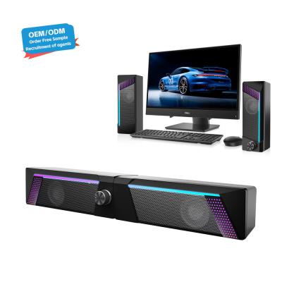 China RGB-Lautsprecher USB Computer Gaming Stereo Soundbar für PC Desktop Zusammenfügbare Sprachrohr für Spiele zu verkaufen