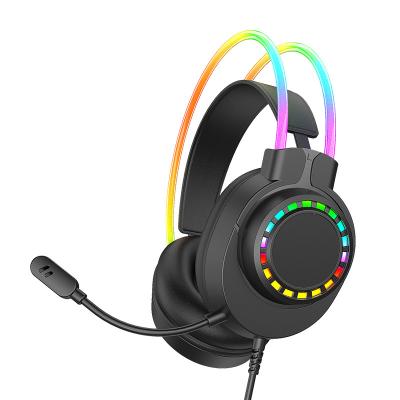 China USB Gaming Headset Stereo Sound 3.5mm Wired Microphone Enhanced Gaming Experience with LED RGB Light for sale