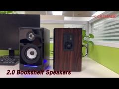 Compact 2.0 Bookshelf Speakers 50Hz Wireless RGB Lighting With Subwoofer