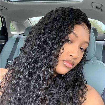 China Glueless HD 5x5 Lace Closure Soft Straight Hair Water Wave Raw Natural Pre Plucked Barely Shedding Sheer Wig For Black Women for sale