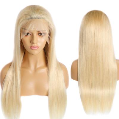 China Silky Straight Wave Cuticle Aligned Natural Silk Straight Wave Virgin Hair Pre Plucked Transparent 613 Lace Hair Wig for sale