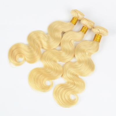 China Indian Hair Vendor Body Weave Free Tangle No Split End Cuticle Aligned Double Wefts Virgin 613 Blonde Hair Bundles Blonde Hair Bundles for sale