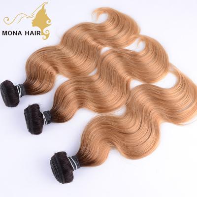 China Body Wave Two Tone Dark Roots Ombre Brazilian Hair Weave Bundle for sale