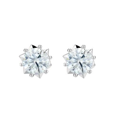 China FASHIONABLE Earings for Women's Excellent 1 Carat Moissanite Snowflake 925 Sterling Silver Women's Earrings 2021 for sale