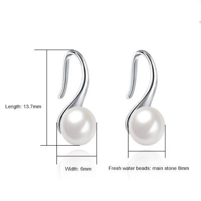 China 2021 Hot Silvery White Freshwater Stud Earring Pearl Jewelry Products S925 Bridal Bridal Earrings for sale