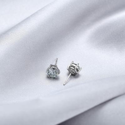 China Trendy Women Diamond Earrings Fashion Stud Earring 6 Claw Geometry AAA+ Moissanite Ball Earrings Jewelry for sale