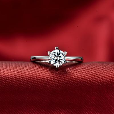 China TRENDY hot sale Zircon 1ct 925 Sterling Silver jewelry wedding engagement moissanite diamond ring for sale