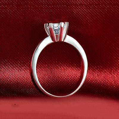 China 2021 custom made fashion TRENDY 925 Sterling Silver Women Wedding Zircon Diamond Ring for sale