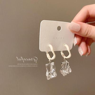 China New Trendy Punk 18K Gold Plated Chic Transparent Acrylic Jewelry 925 Sterling Sliver Pin Multi Kinds Of Resin Earrings for sale