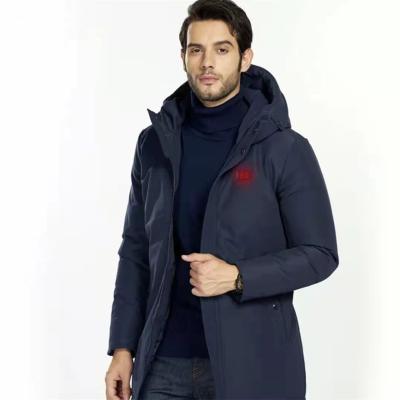 China Long Smart Down Jacket Heating Shirt Mens Breathable Heating Down Jacket for sale