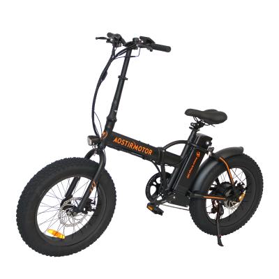 China Aostirmotor good quality light aluminum alloy ebike fat tire folding frame 36v 500watts 20