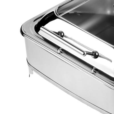 China Factory Wholesale Durable Square Stainless Steel Food Warmer Chafing Dish Buffet for sale