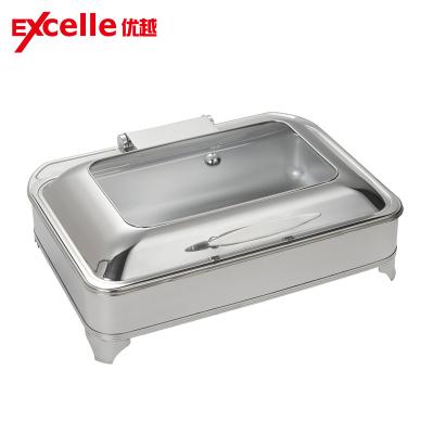 China Durable Wholesale Electronic Stainless Steel Chafing Dish Square Chafing Dish Cooking Stove Hot Pot for sale