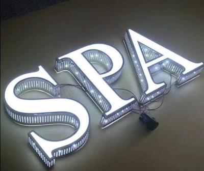 China Indoor custom outdoor 3d name signage acrylic led frontlit channel letter light 3d frontlit store sign for sale