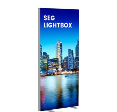 China Outdoor Decoration China Tensile Fabric Lightweight Portable Trade Show Seg Pop Up Led Backlit Light Box for sale