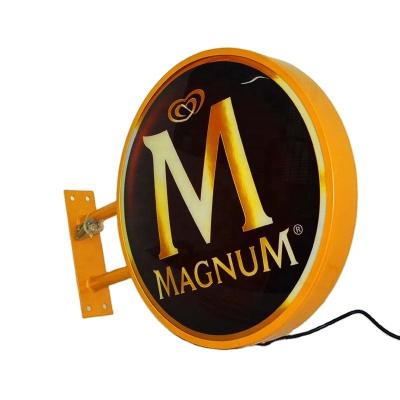 China Outdoor Decoration Customized Beer Bar Sign Outdoor Advertising Led Round Light Box for sale