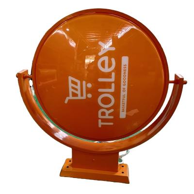 China 360 Rotating Circle Outdoor Decoration Outdoor Led Advertising Light Box for sale