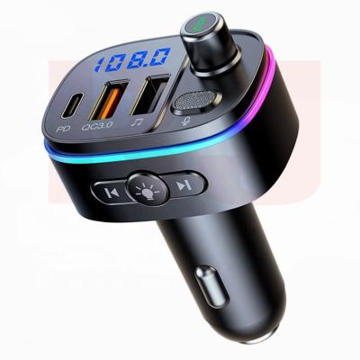 China Multifunctional Fm Transmitter USB Port QC3.0 Car Radio MP3 Player C Car Handsfree Charger Call Kit 2 Mobile Phone Fm Transmitter for sale