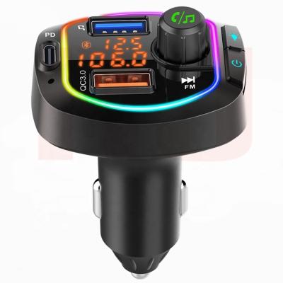 China Support Siri Car/Handsfree/USB Charging Handsfree Type LED Display Music Receiver Adapter USB Transmisor MP3 Player Dual C Fm Transmitter Kits Car for sale