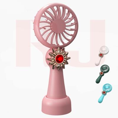 China Portable Rechargeable Magic Wand Neck Desk Fan Outdoor USB Small Charging Desk Mini Handheld Portable Rechargable Holder Fan for sale