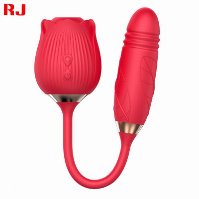 China 10 Rose Flower Shape Nipple Vibrating Adult Tongue Vibrator Sex Clitoral Sucking Toys For Woman for sale