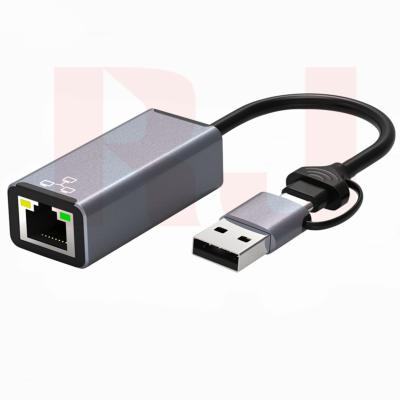 China Data Transfer + Charging Free Type C USB-C Gigabit Drive 1000mbp External Laptop Network Card USB3.0 USB to RJ45 Network Cable Ethernet Adapter for sale