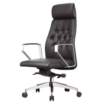 China Hot Selling (Height) Full Grain Genuine Leather Office Chair Adjustable Best For High End Executive Office Leather Office Chair Seating GW1801A for sale