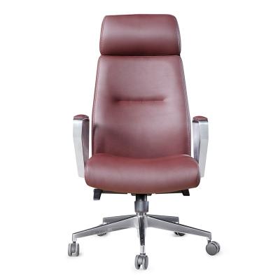 China (Height) High-Back Swivel Adjustable Executive Office Chair with Puresoft Ribbed Upholstery, Lumbar Support, Modern Style for sale