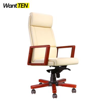 China Boss (Height) Office Products Classic Executive Caressoft Adjustable Chair with Mahogany Finish in Burgundy for Boss Office for sale