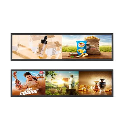 China Indoor Advertising Screen Supermarket Shelf Display Advertising Player 18.9 Inch Ultra Wide Led Billboard Bar Stretched LCD Monitor for sale