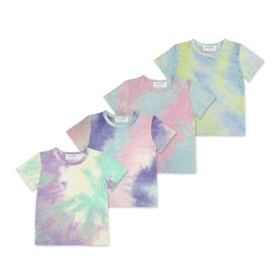 China Summer Casual Style Custom Kids Toddler Two Piece Tie Dye Apparel Shorts Sleeve Set Kids Clothes for sale