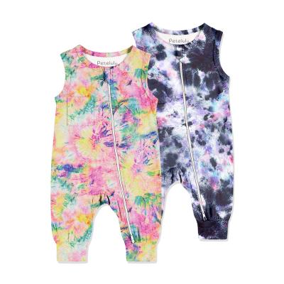 China Customized Newborn Baby Romper Casual Zipper Spring and Summer Tie Dye Custom for Unisex Baby Rock Sleeper for sale