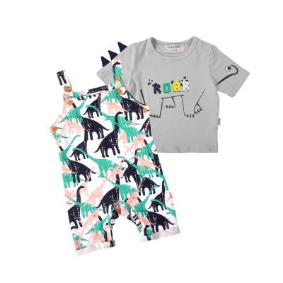 China Kids Boys Casual Clothing Set Short Sleeve With Cute Printing Fashion Toddlers Clothes For Boys for sale