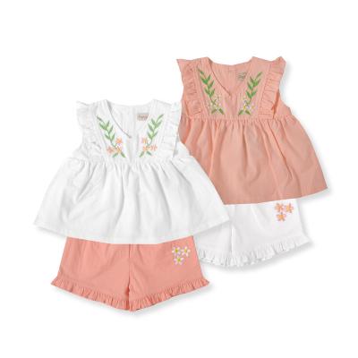 China Preppy Style Kids Wear New Summer Set Kids Girls Shorts Clothing Set Two Piece Suit for sale